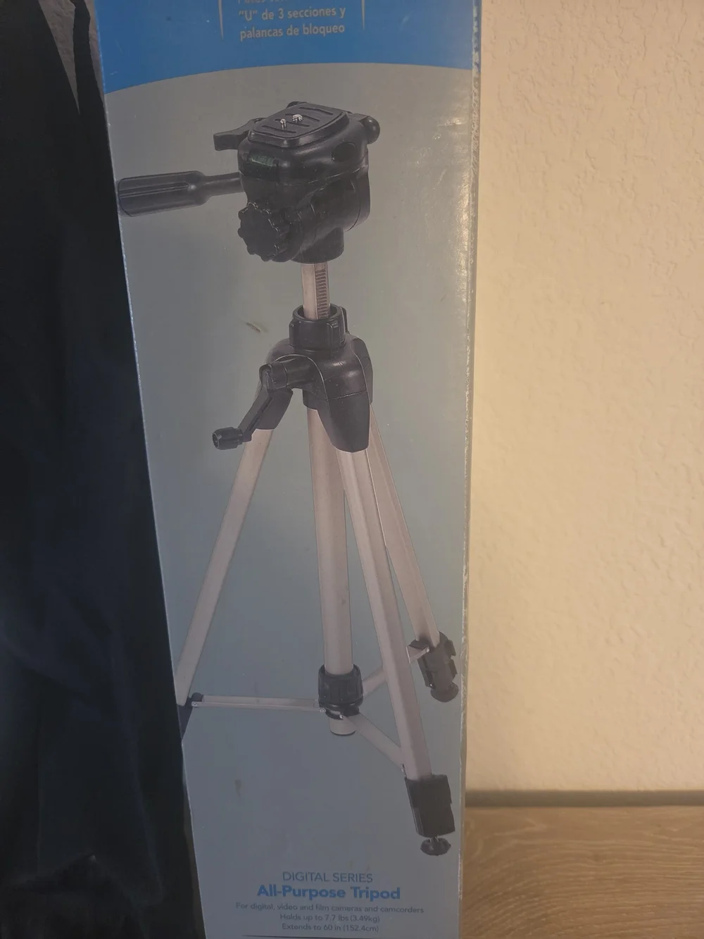 Universal Black and Silver Camera Tripod with Carry Bag